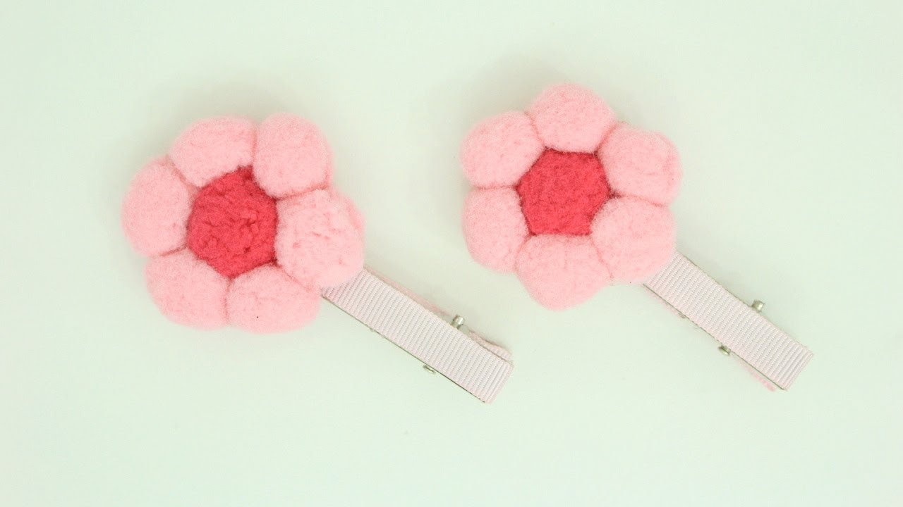 Passo a passo: Flor de pompom no bico de pato/Diy/Pap