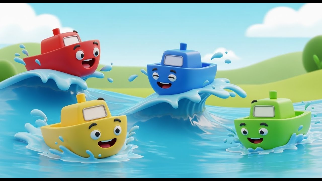 Four Little Toy Boats Sail Sail Sail | Nursery Rhymes for Kids & Baby Songs