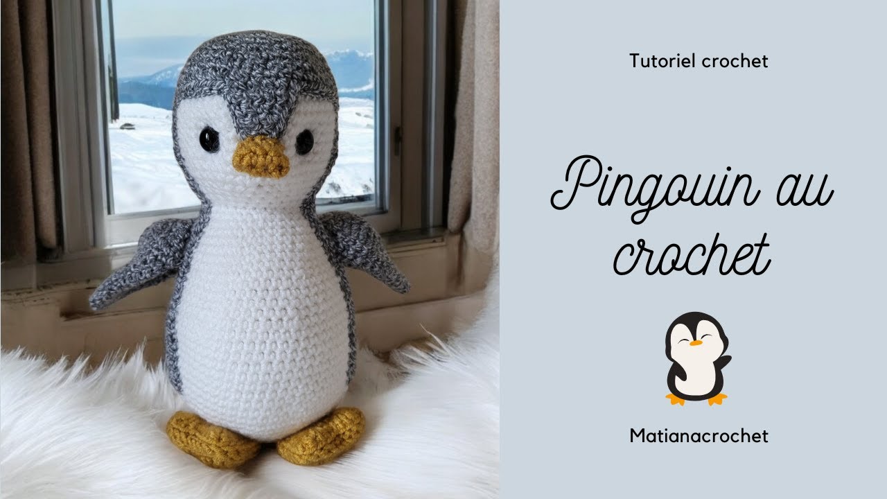 Peluche pingouin à réaliser au crochet
