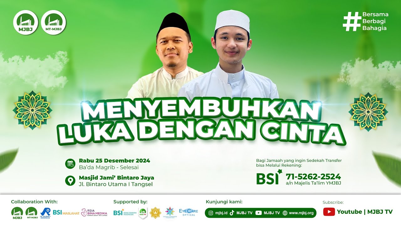 🔴[LIVE] HABIB ALWI ASSEGAF & UST. AQIL HAIDAR, LC., M.HI. |  MENYEMBUHKAN LUKA DENGAN CINTA