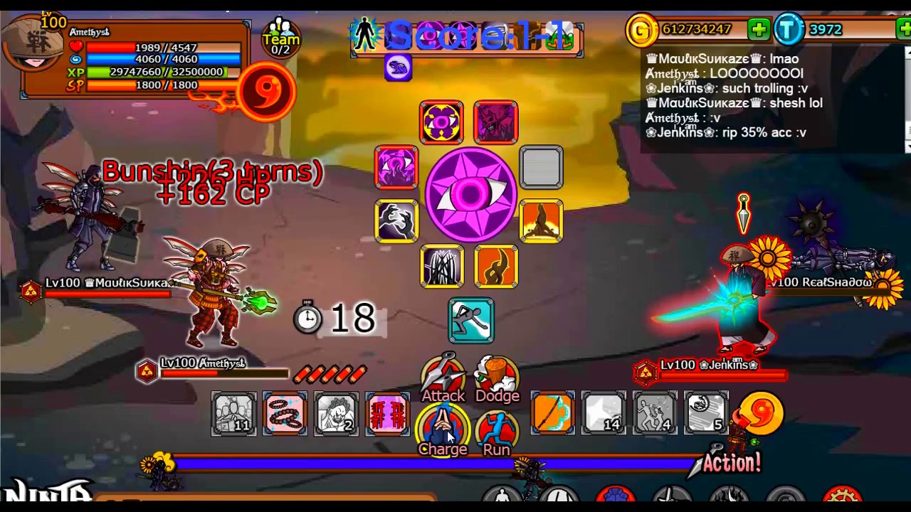 Ninja Saga PVP  2vs2| Amethyst & Maulik Sunkaze Vs Real Shadow & Jekins| Amethyst POV