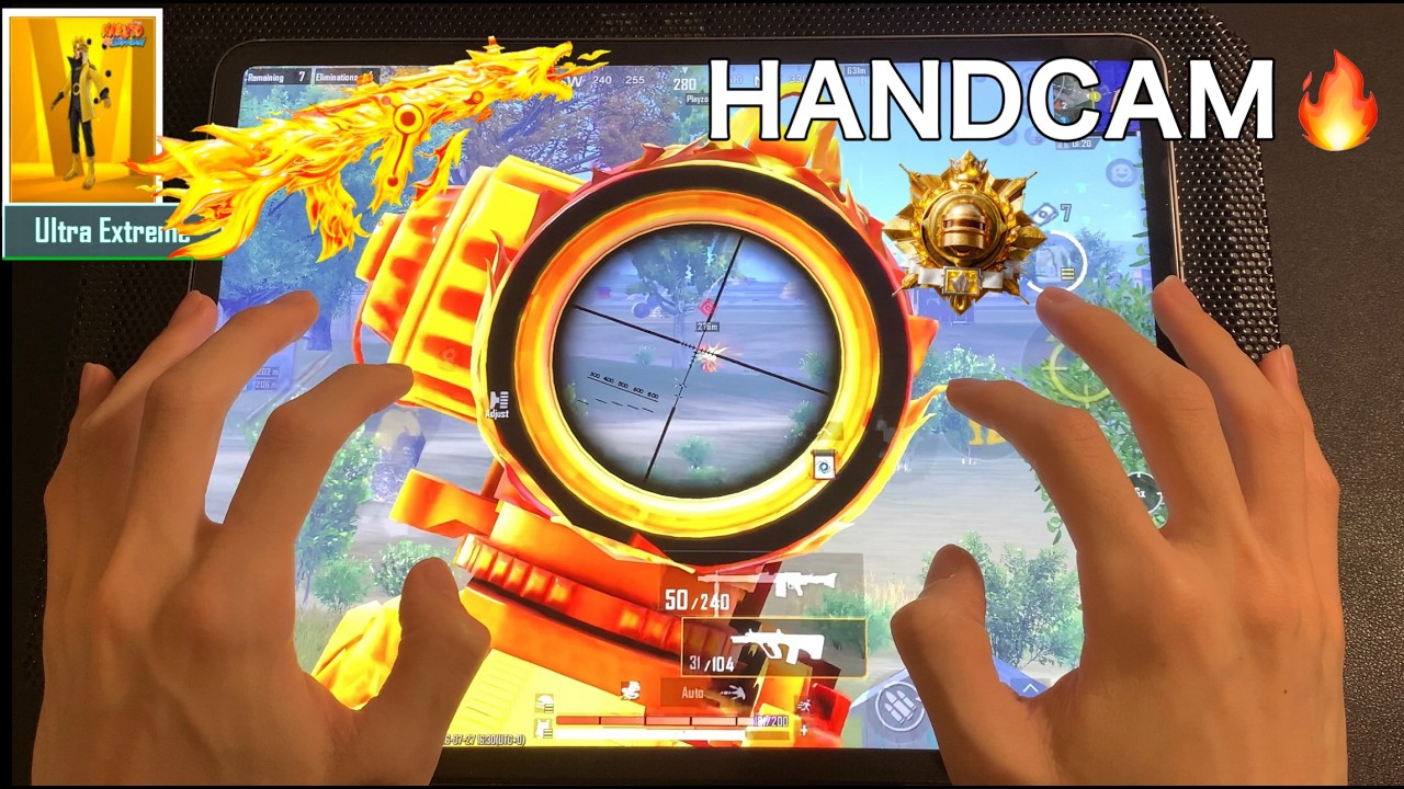 NARUTO AUG🔥6finger HANDCAM iPad Pro M2 chip‼️ | Solo vs Squad - PUBG MOBILE