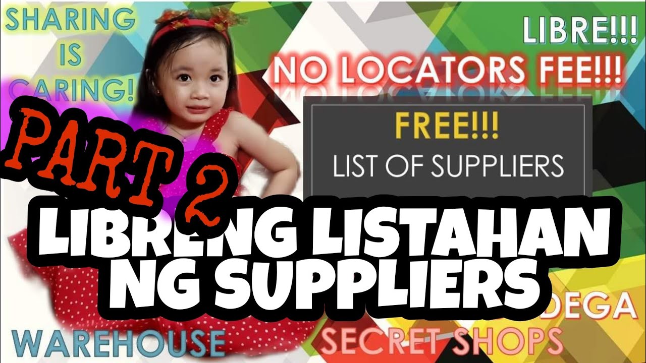 SUPPLIERS LIST  FOR FREE BODEGA / SECRET SHOP / WHOLESALER / WAREHOUSE