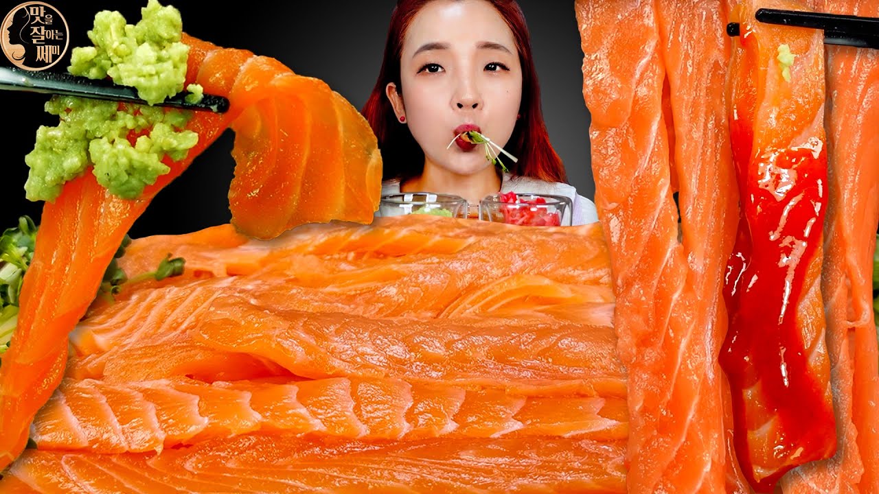 [Mukbang]🍜🍣생연어국수먹방!(🐟노르웨이산 생연어 핵존맛!😋) Salmon Noodles with Raw Salmon Eating Sounds Show ASMR | 쎄미