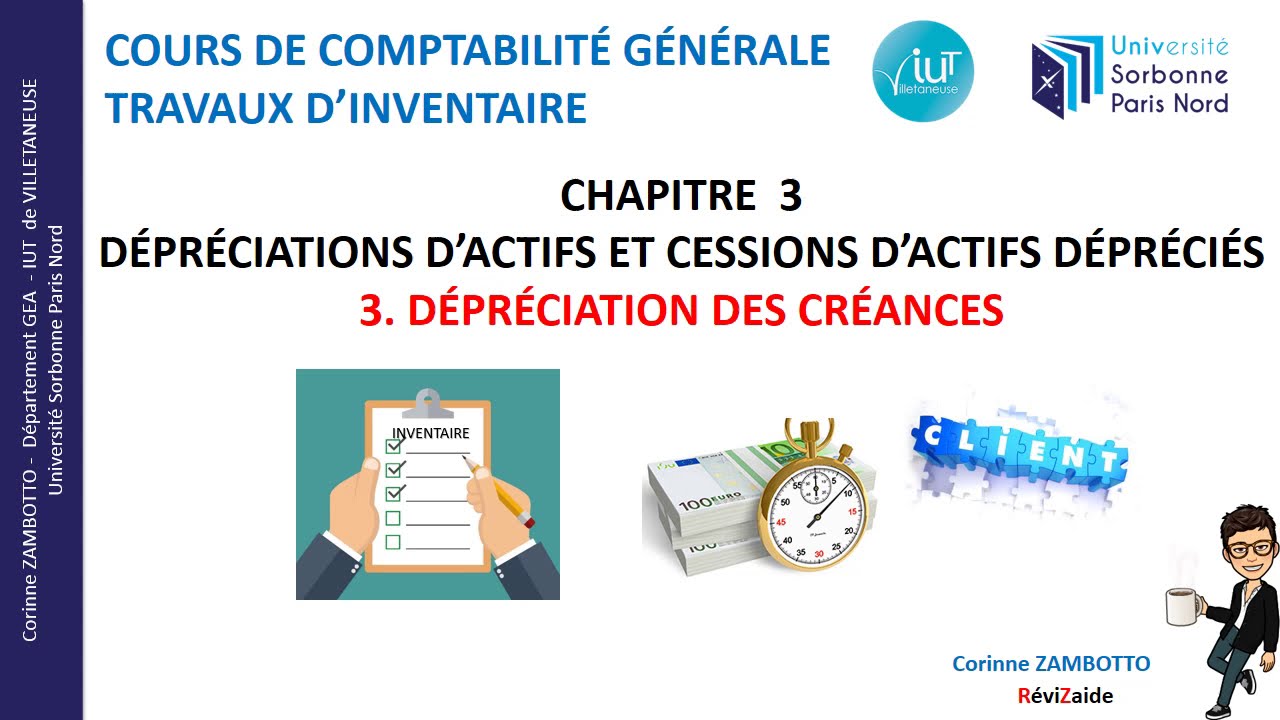 Cours dépréciation des créances - Cours de comptabilité - GEA - Travaux d'inventaire