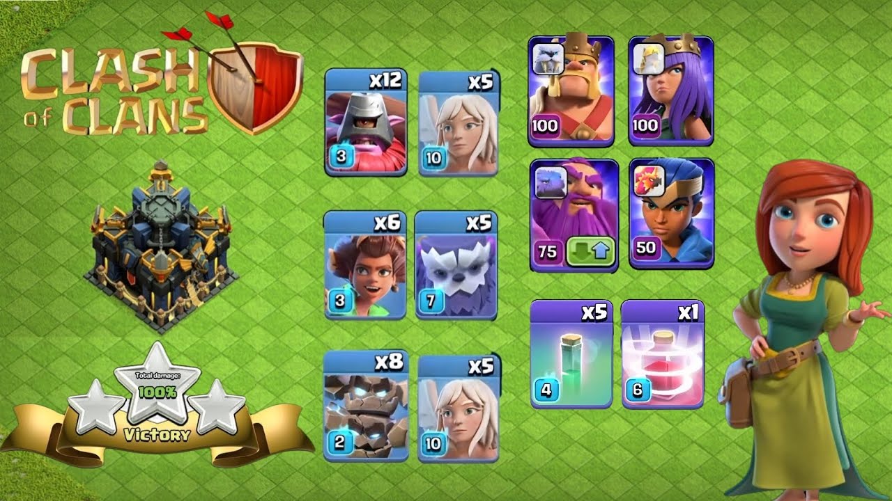 Clash of Clans | TH17 Attack Strategies with NO CC TROOPS | 3 star any TH17