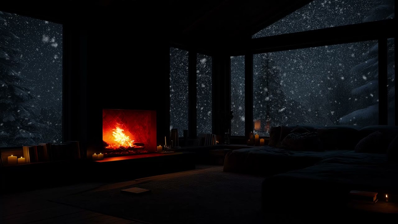 No Ads-❄️🔥 Hobbit Cabin in Snowy Forest | Crackling Fireplace & Winter Ambience for Restful Sleep