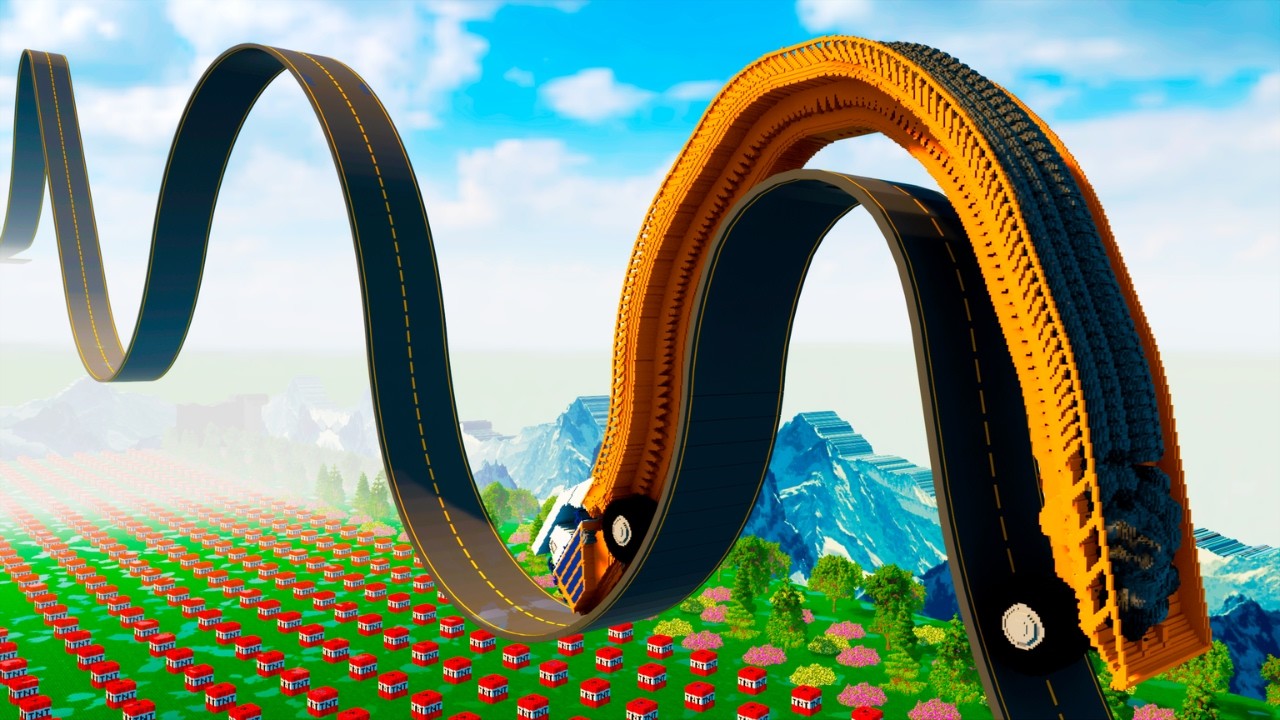 SHORT & LONG CARS vs SLOPING WAVES Challenge in Teardown