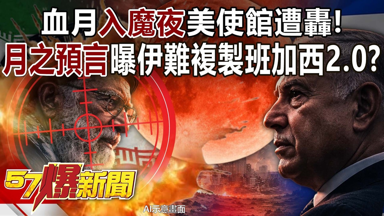血月「入魔夜」美使館遭轟！「月之預言」曝伊難複製班加西2.0？ - 李家名 巫嘉芬 徐俊相《57爆新聞》20260303-3