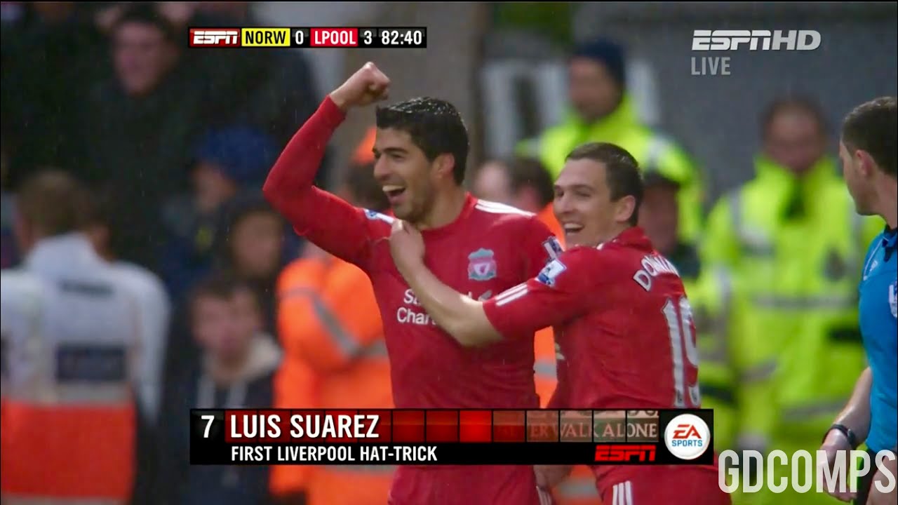 Luis Suarez vs Norwich (A) 2011/2012 | Hat-Trick (English Commentary) HD