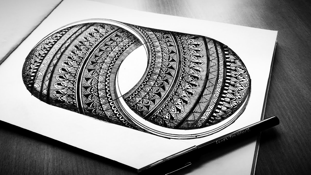 Optical illusion mandala art| Pen Art That Calms Your Mind ✨#trending #youtubevideo #youtube #viral
