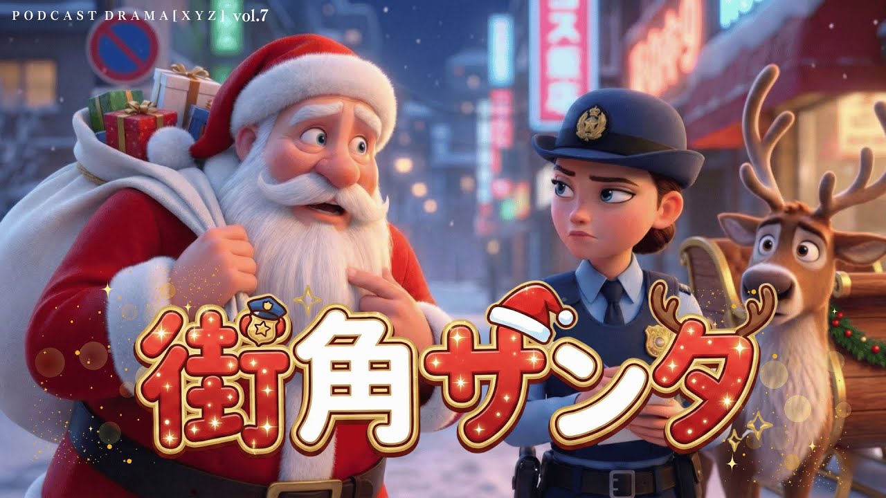 【ポッドキャストドラマXYZ】街角サンタ｜「トナカイも駐禁です」聖夜にサンタへ切符を切る警察官！？【クリスマス・コメディ🎄】