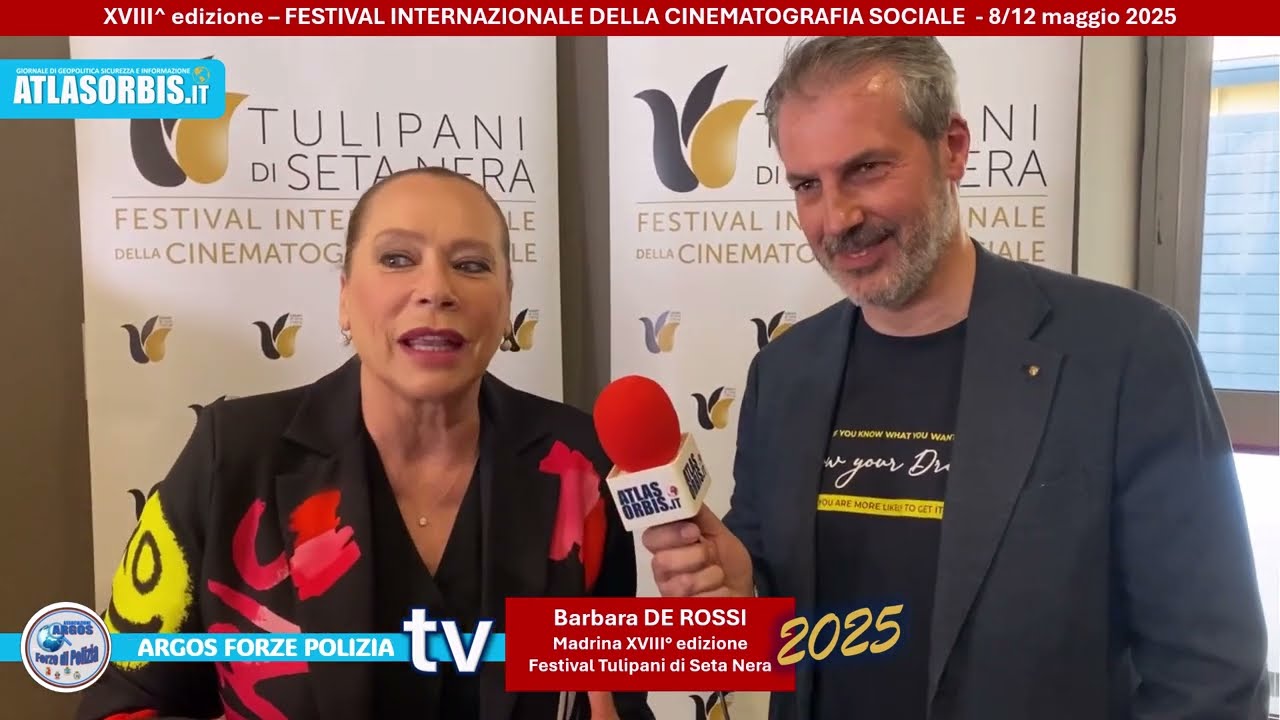 🎥 Festival del Cinema, Tulipani Seta Nera 2025, 🎤 con la madrina Barbara DE ROSSI (#atlasorbis) 👮‍♂️