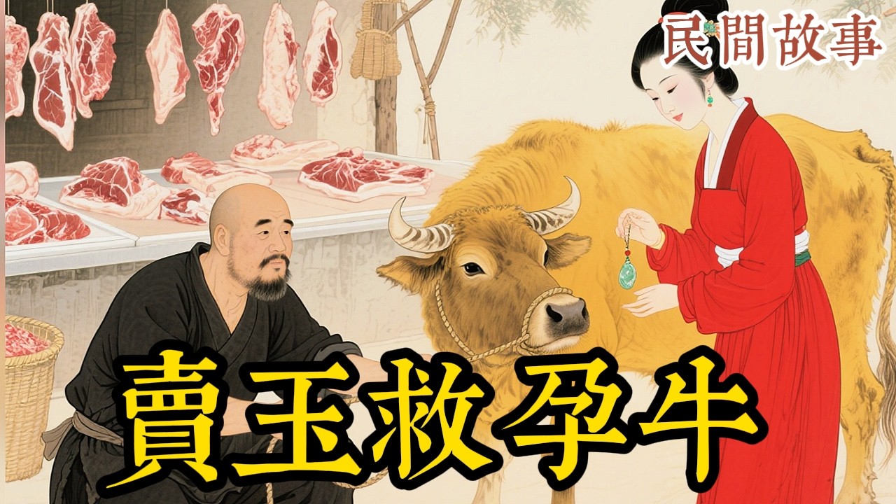 懷孕母牛被拉去宰殺，突然下跪流淚！女子心軟買下，誰知大雨夜牛瘋狂撞門，指引女子挖出百年寶藏，這就是因果！ #民间故事 #故事頻道 #听书 #民間故事 #有聲書 #說書 #睡前故事 #情感