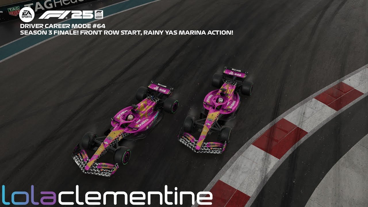 F1 25 My Team Career Mode - Part 64 - Season 3 Finale! Front row start, Rainy Yas Marina action!