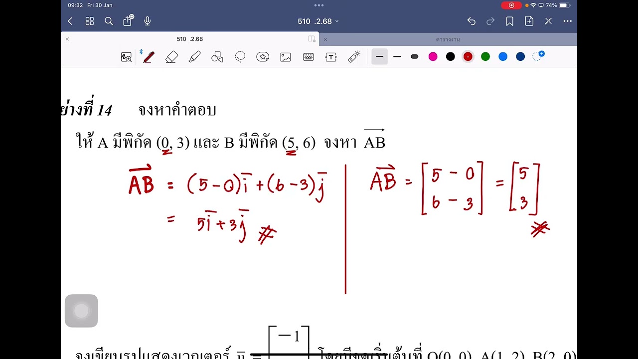 เวกเตอร์ในระบบพิกัดฉาก ม.5