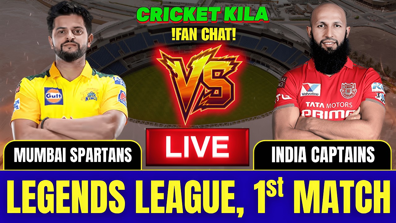 MUMBAI SPARTANS VS INDIA CAPTAINS | LLC 1st Match | Live Score & Commentary | Cricket Kila |