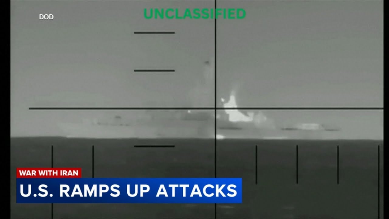 US sinks Iranian warship as Iran warns of widespread destruction