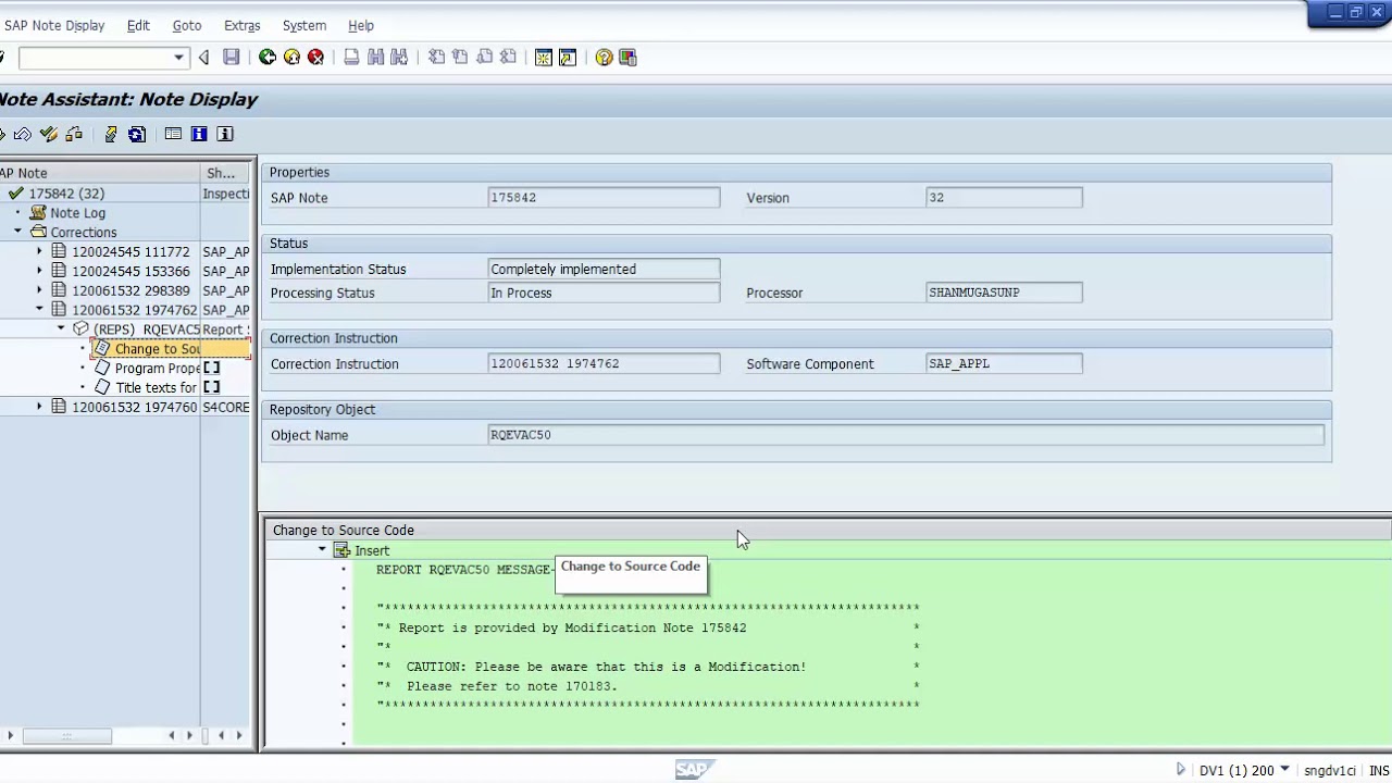 SAP Note checking