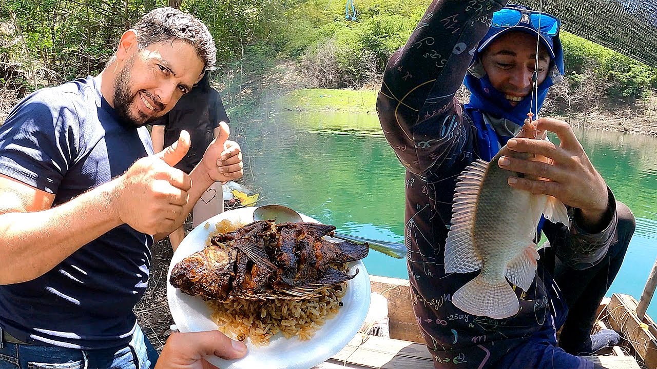 Pescando y cocinando TILAPIAS GIGANTES en la presa de Monción en compañía de @Pesca con nuñez