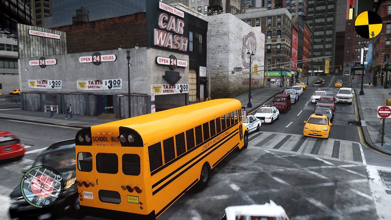 GTA 4 Crazy School Bus Crashes Ep.62