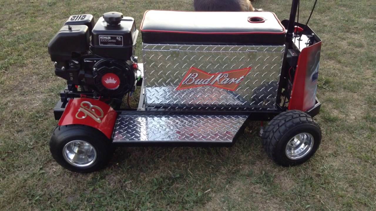 Motorized, cooler, kart, Bud
