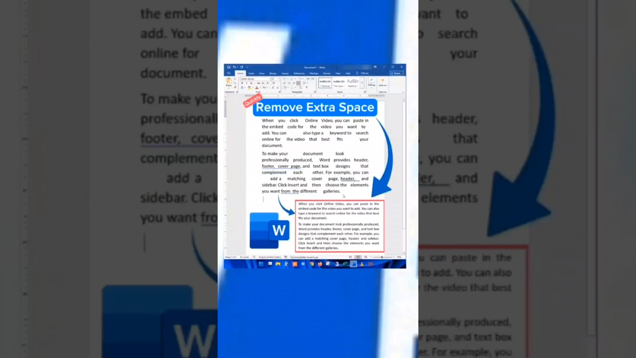 Remove Extra Space from the Paragraph in MS Word | Clear extra space. #msword