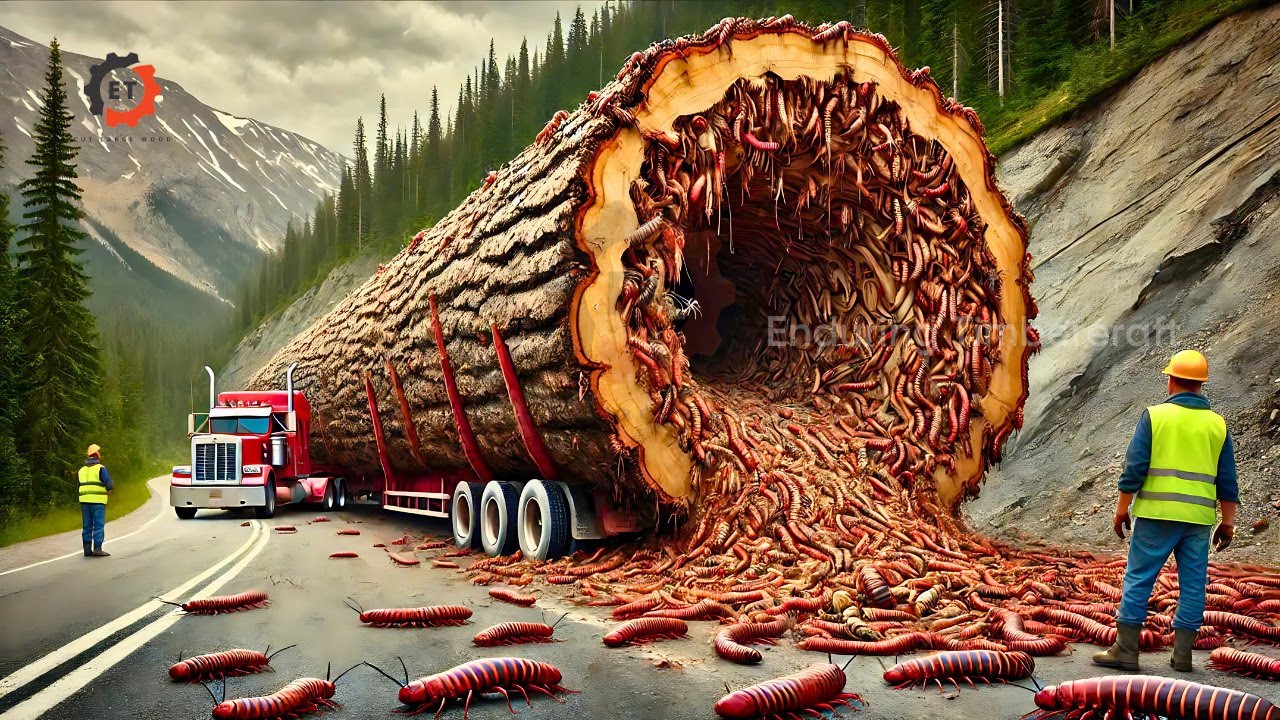 Fastest Biggest Firewood Processing Machine | Dangerous Big Chainsaw Cutting Tree Machines #330