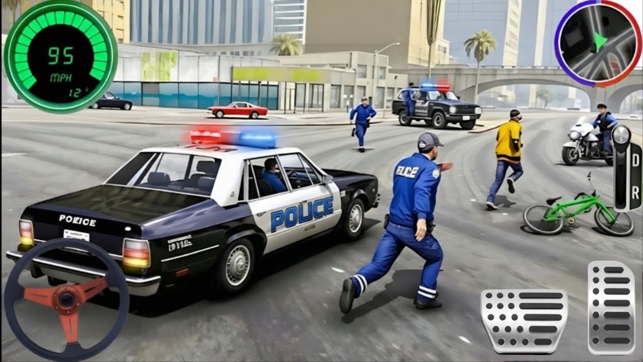 🚨 Police Car Chase Simulator 3D Game - Real City Cop Pursuit Gameplay (Android)