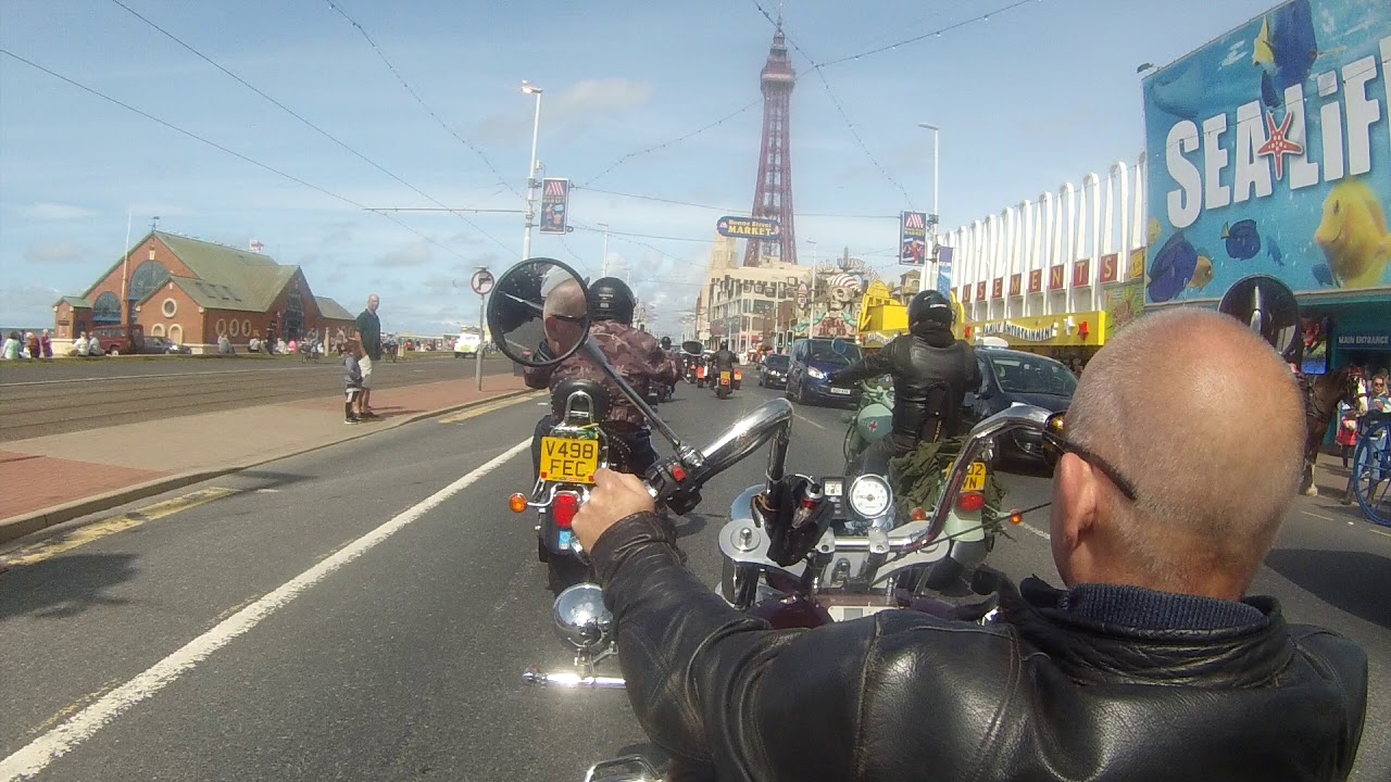 bikers funeral blackpool bikes and trikes part 2. on the promenade.