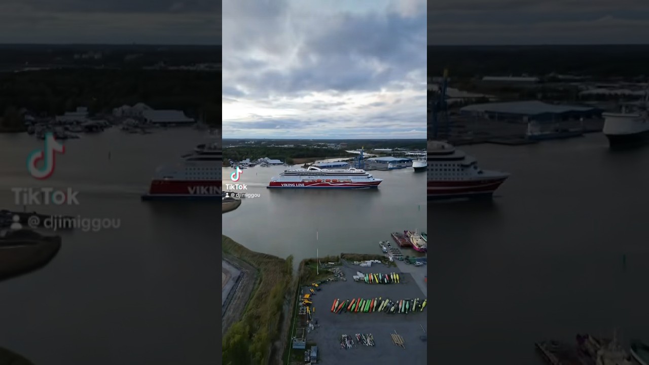 Viking Line parking. #dronevideo #hyperlapse #droneview #dronefinland #vikingline #shortvideo #dji