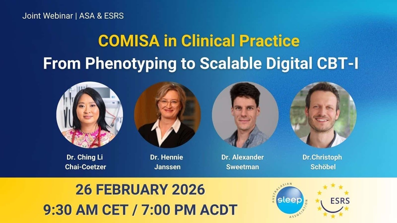 ASA/ESRS Joint Webinar on COMISA in Clinical Practice: From Phenotyping to Scalable Digital CBT I