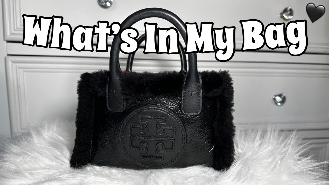 Что лежит в моей мини-сумке Tory Burch Ella из лакированной кожи и овчины? *необходимые вещи для ...