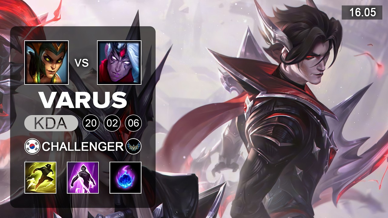 Varus vs Cassiopeia Top - KR Challenger - Patch 16.05 Season 16