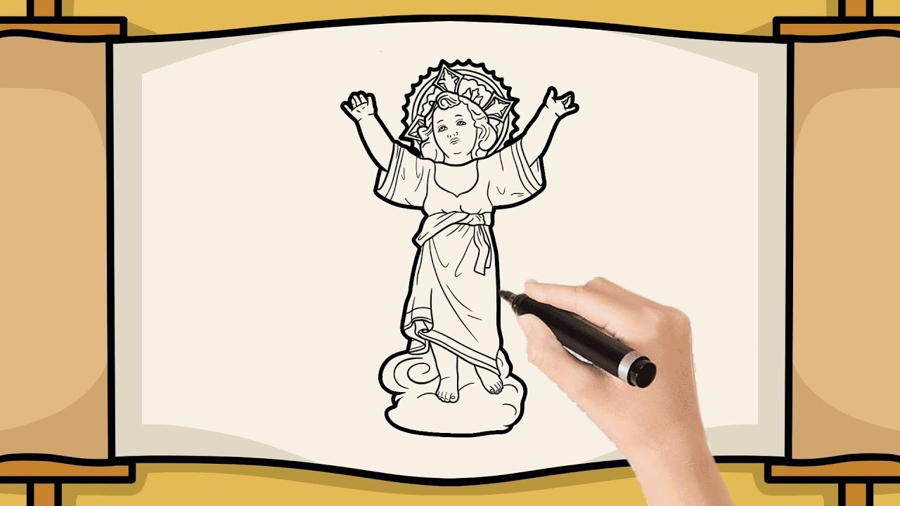  🎨 Cómo dibujar al DIVINO NIÑO JESÚS | Dibujo sencillo y hermoso