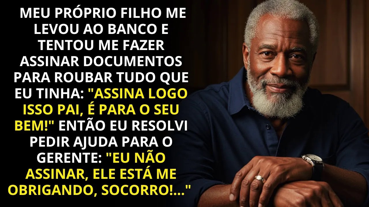Meu filho tentou me fazer assinar tudo no banco, mas o gerente leu a nota.
