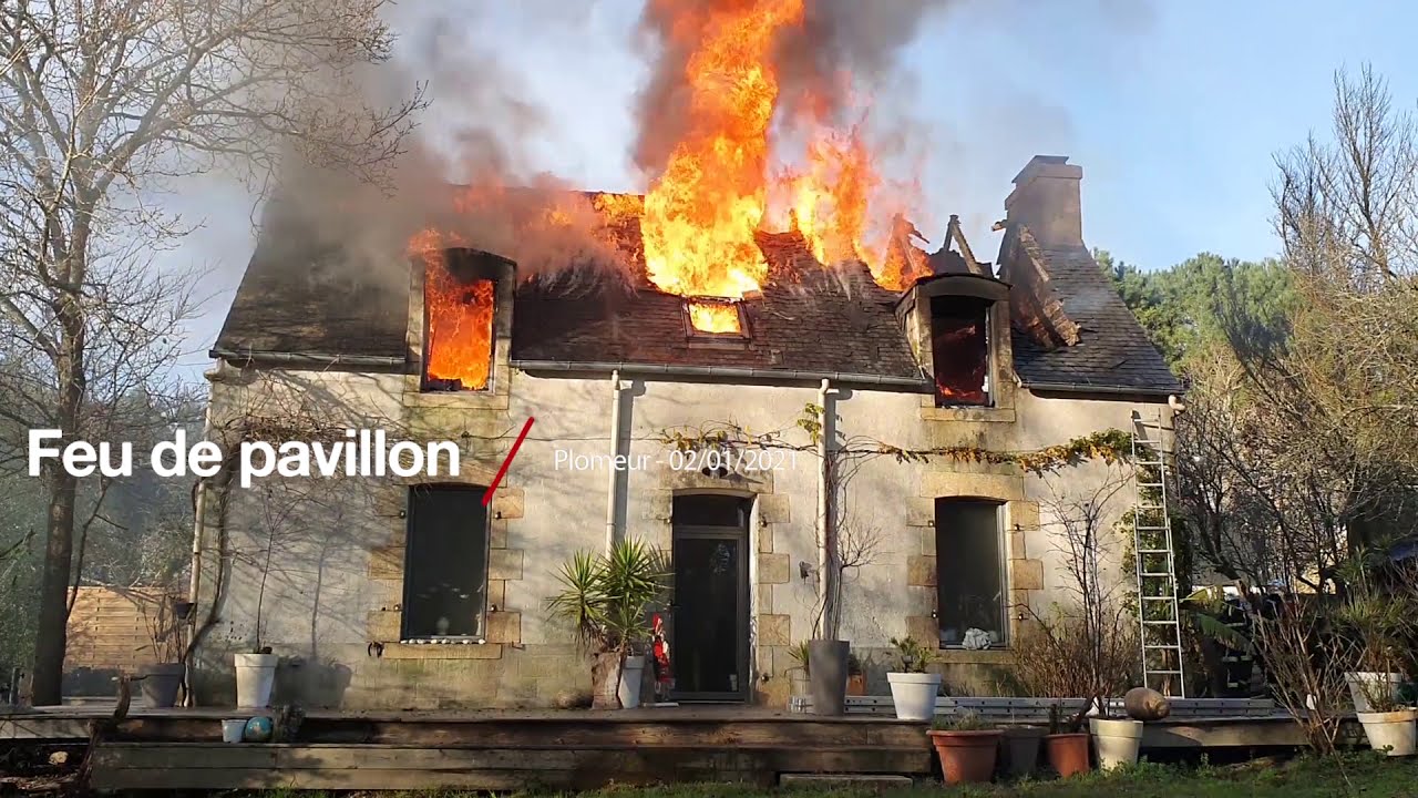 Feu de pavillon à Plomeur - 02/01/2021