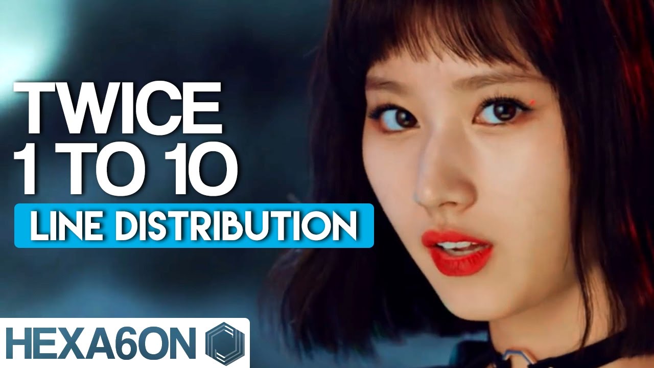 TWICE - 1 to 10 Line Distribution (Color Coded)