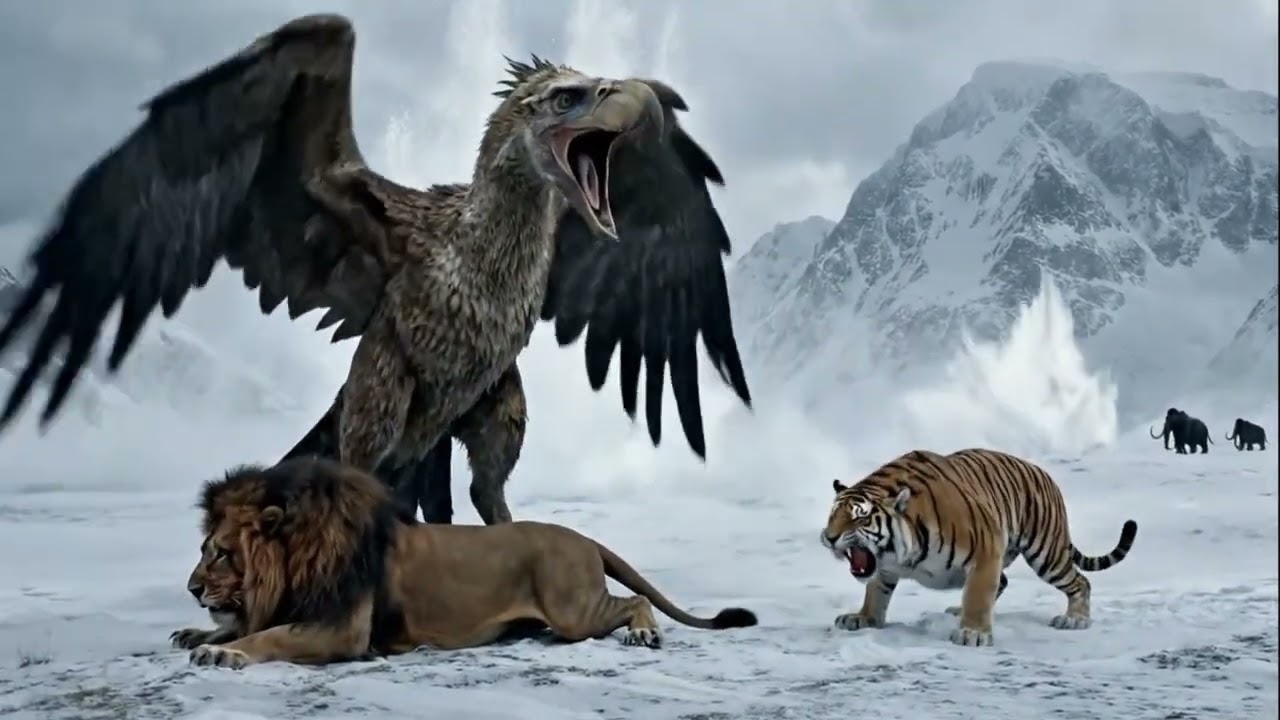Simba & Shere Khan vs Inostrancevia – Alliance of the Mammoths | AI Short Film |