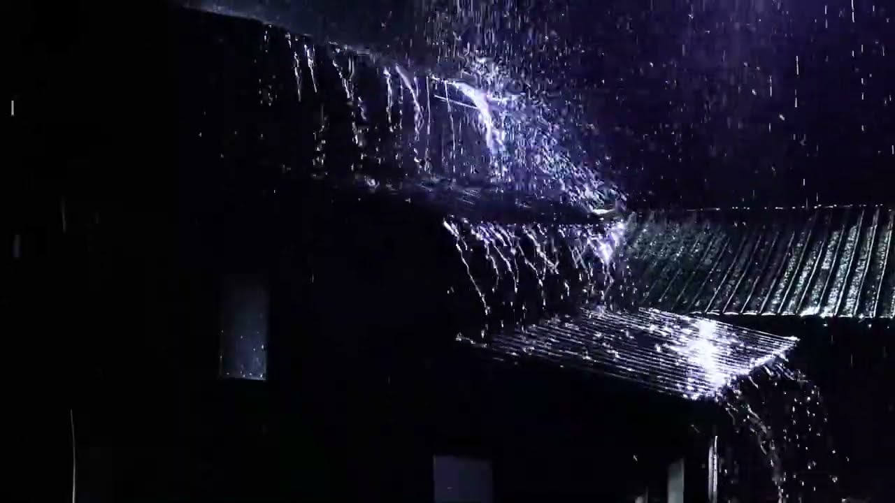 Heavy Rain on Metal Roof at Night 🌧️ Rain Sounds for Deep Sleep
