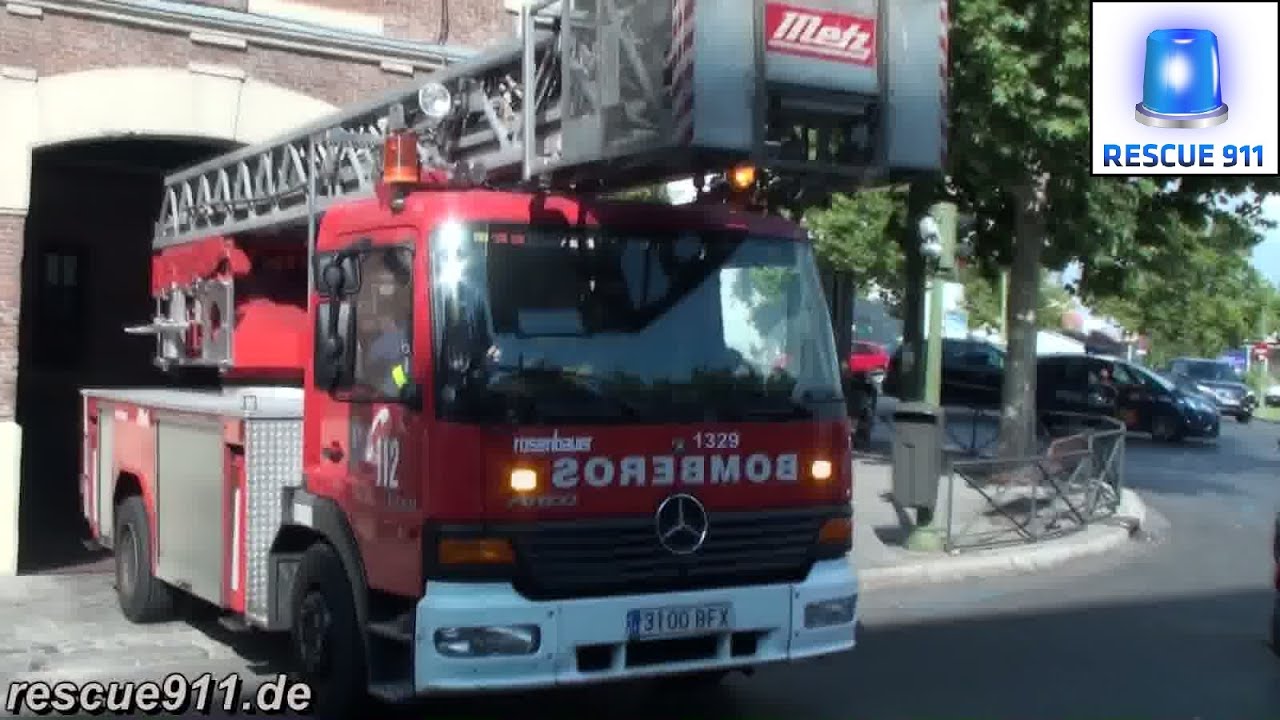 Madrid fire department // Bomba BO-32 + Escala EV-31 Bomberos Madrid Parque 3