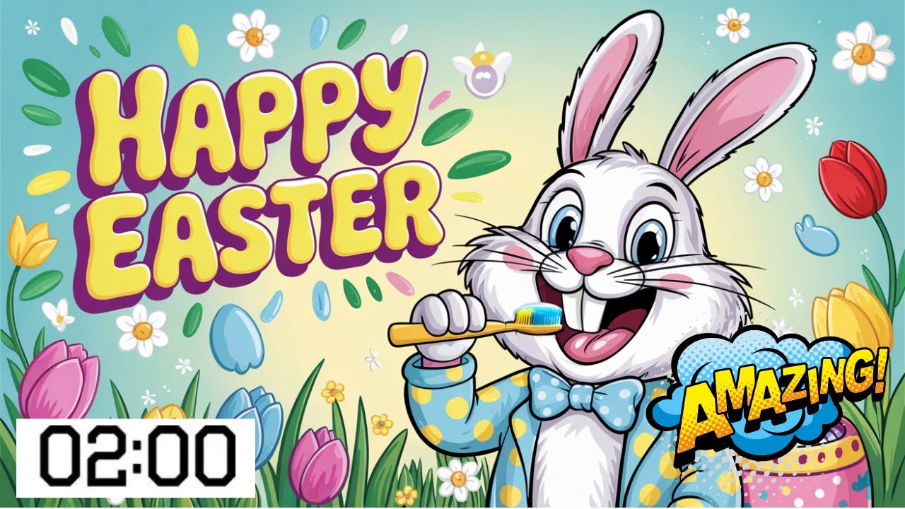 Brush Like The Easter Bunny Magic Toothbrush Timer | Easter Toothbrushing Song for Kids
