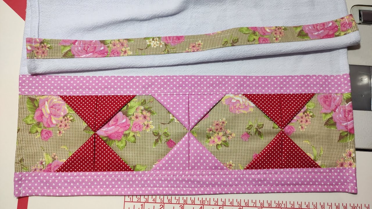 PANO DE PRATO com barrado decorativo diferente ✨ passo a passo 🪡✂️