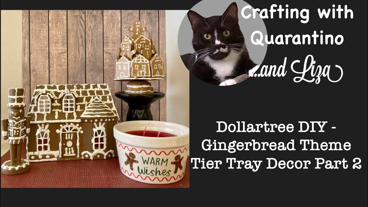 Dollartree DIY Gingerbread Theme Tier Tray Decor Part 2