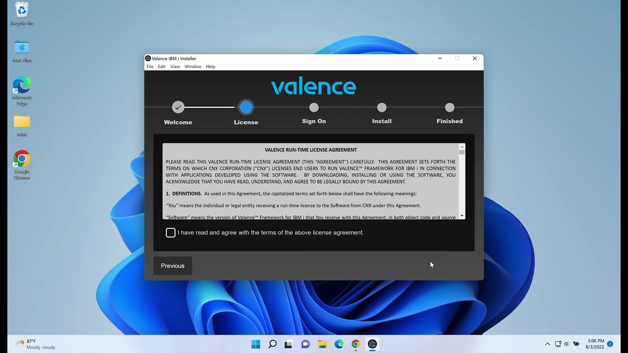 Installing Valence to IBM i