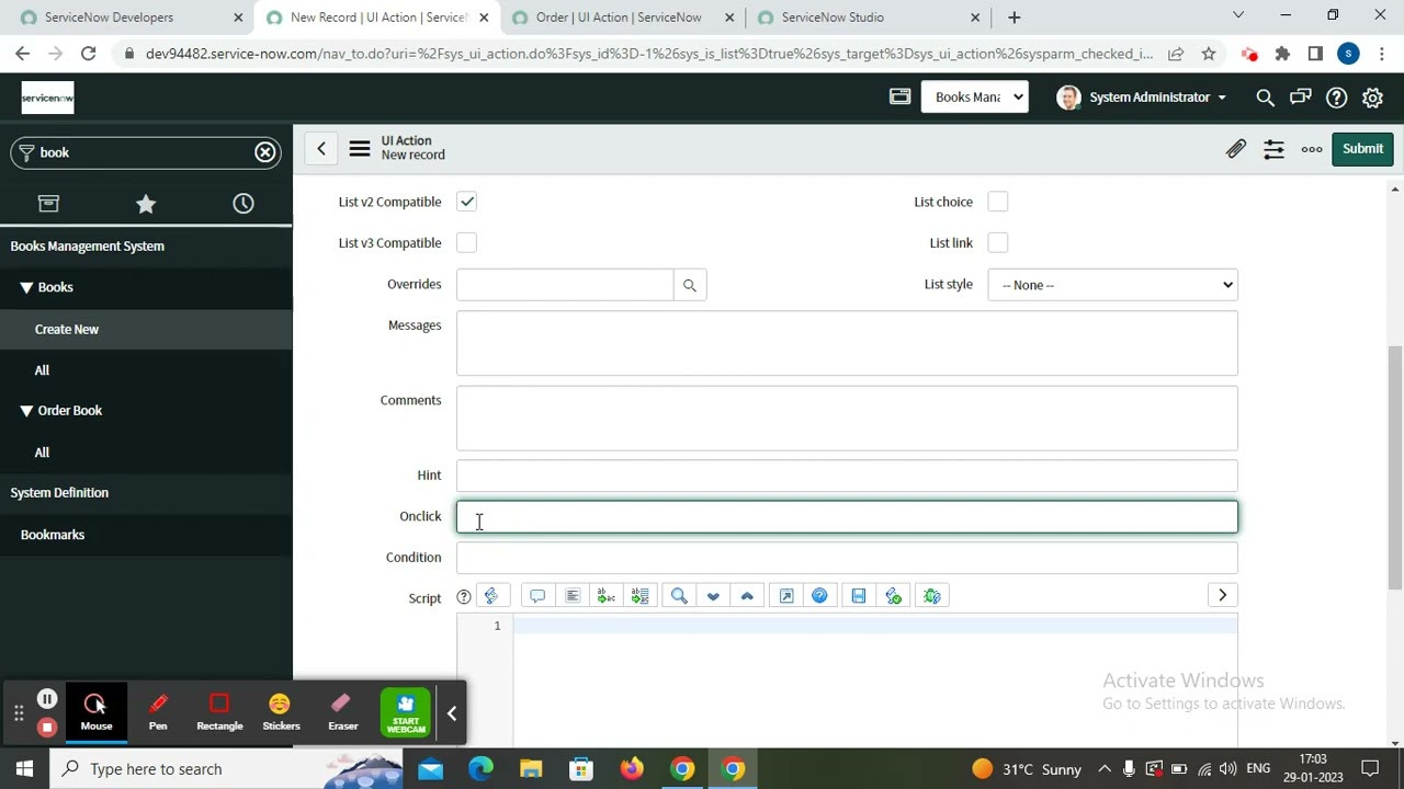 How i used GlideModalForm  in ServiceNow