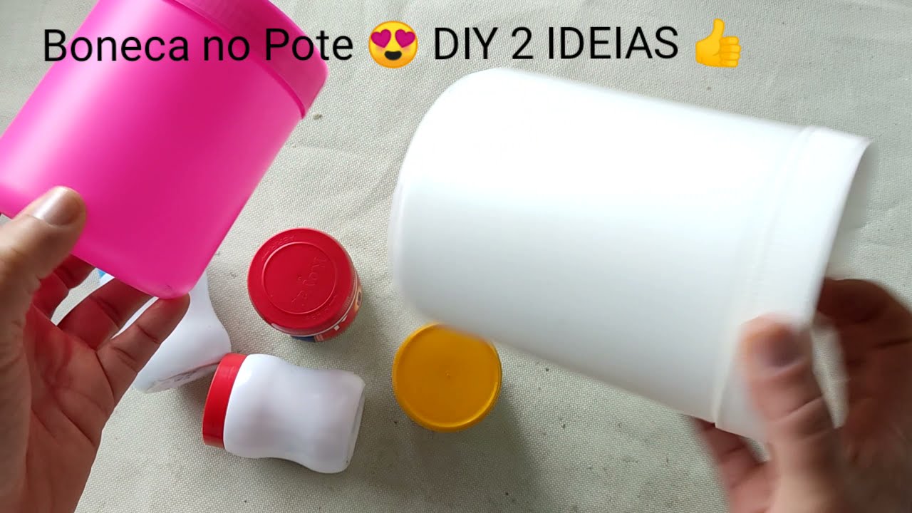 DIY -  DO LIXO AO LUXO Faça Você Mesmo Boneca no Pote de Fuxicos. Decoração Passo a passo, Recicla