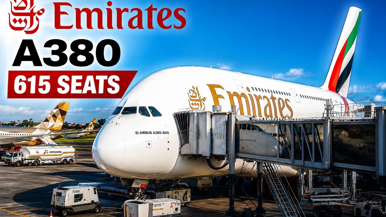 Emirates biggest A380 | 615 passengers | Dubai -Bali |Emirates Economy class | Full trip report 