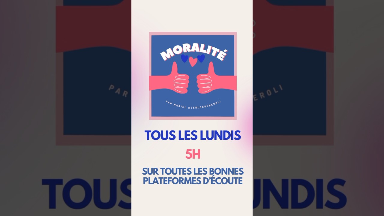 Moralit&eacute;, le podcast, tous les lundis 5h sur toutes les bonnes plateformes d&rsquo;&eacute;coute 🩷