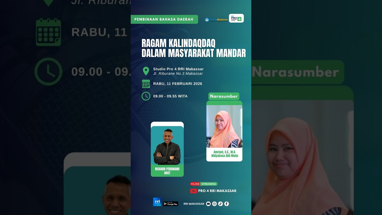 Ragam Kalindaqdaq dalam Masyarakat Mandar || Rabu, 11 Februari 2026